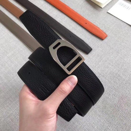 Replica Hermes Etrier Buckle Belt Black Clemence 32 MM Strap Replica Hermes Etrier Buckle Belt Black Clemence 32 MM Strap
