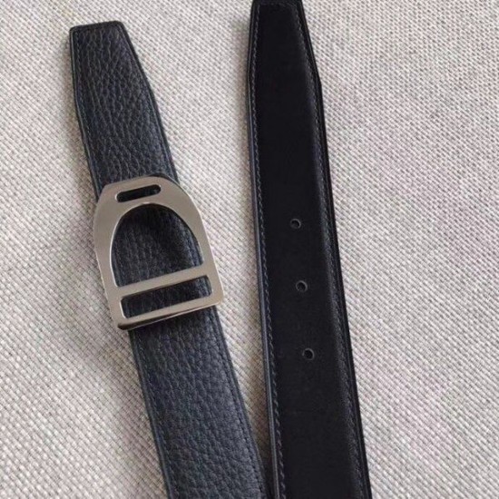 Replica Hermes Etrier Buckle Belt Black Clemence 32 MM Strap Replica Hermes Etrier Buckle Belt Black Clemence 32 MM Strap