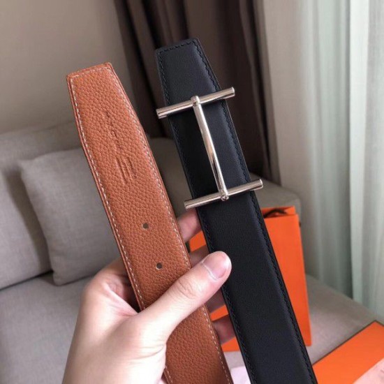 Replica Hermes H d'Ancre Reversible Belt Brown/Noir Leather