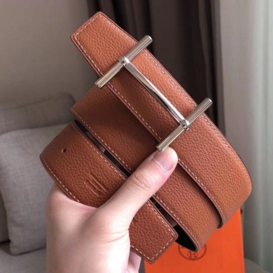 Replica Hermes H d'Ancre Reversible Belt Brown/Noir Leather