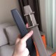 Replica Hermes H d'Ancre Reversible Belt Grey/Noir Leather