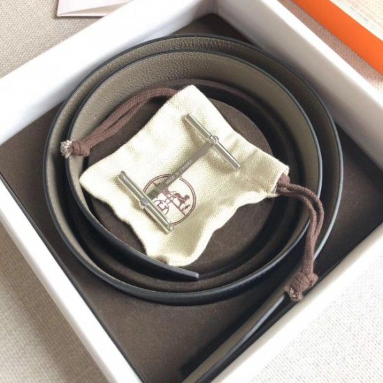 Replica Hermes H d'Ancre Reversible Belt Grey/Noir Leather