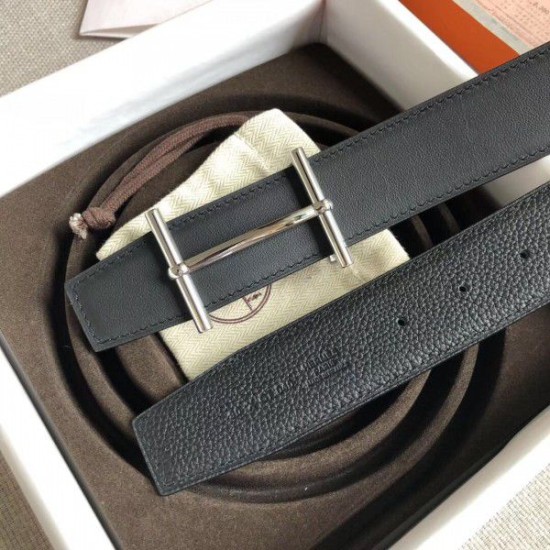 Replica Hermes H d'Ancre Reversible Belt Black/Ardoise Leather Replica Hermes H d'Ancre Reversible Belt Black/Ardoise Leather