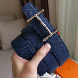 Replica Hermes H d&amp;#039;Ancre Reversible Belt Indigo/Black Epsom Leather