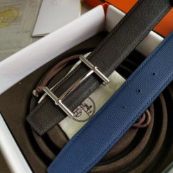 Replica Hermes H d&amp;#039;Ancre Reversible Belt Indigo/Black Epsom Leather