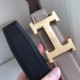 Replica Hermes H Reversible Belt Grey/Black Swift Leather