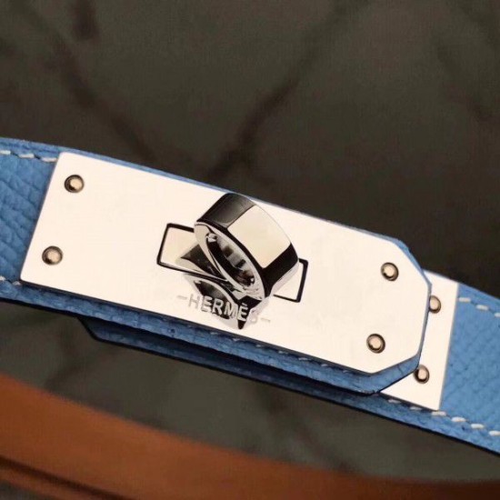 Replica Hermes Kelly Belt Blue Epsom Leather