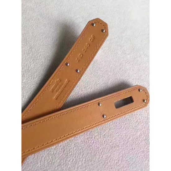 Fake Hermes Kelly Belt Brown Epsom Leather Replica