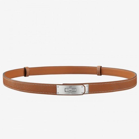 Fake Hermes Kelly Belt Brown Epsom Leather Replica