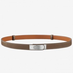 Replica Hermes Kelly Belt Taupe Epsom Leather