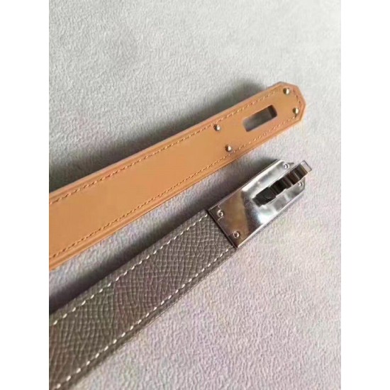 Replica Hermes Kelly Belt Taupe Epsom Leather