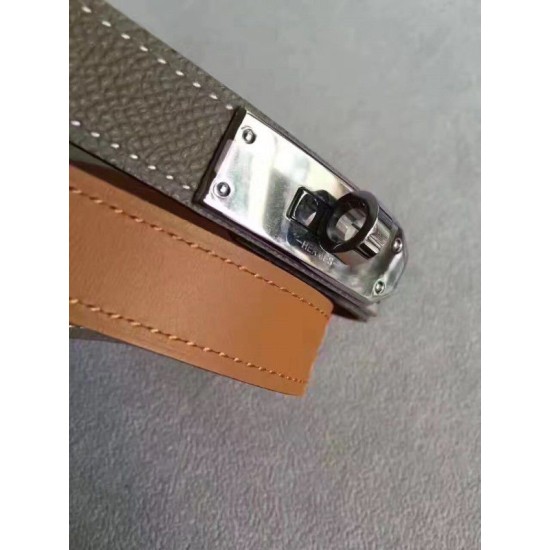 Replica Hermes Kelly Belt Taupe Epsom Leather