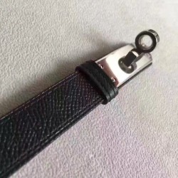 Fake Hermes Kelly Belt Black Epsom Leather Replica