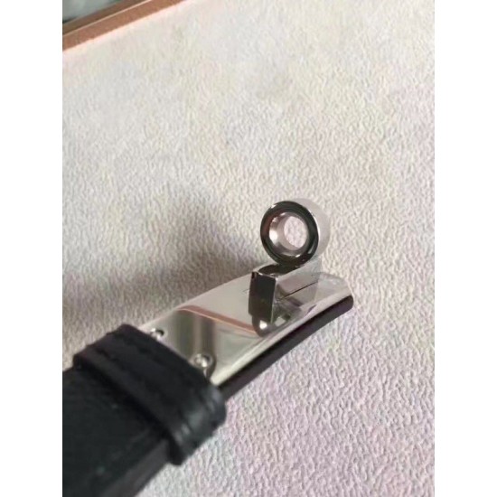 Fake Hermes Kelly Belt Black Epsom Leather Replica