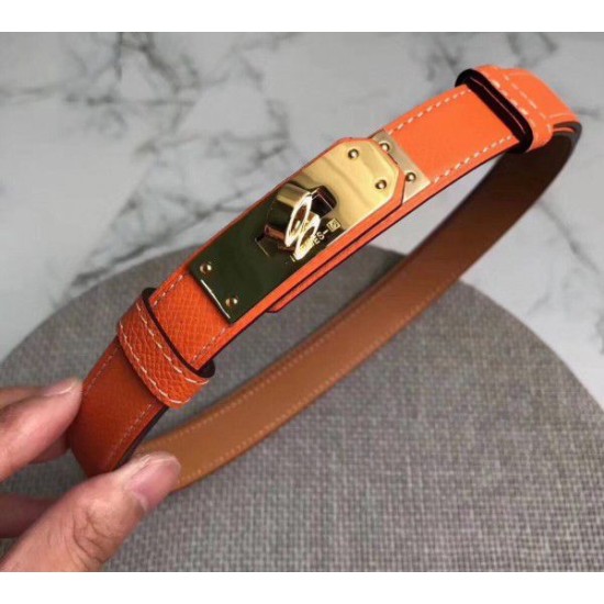 Replica Hermes Kelly Belt Orange Epsom Leather