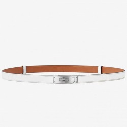 Replica Hermes Kelly Belt White Epsom Leather
