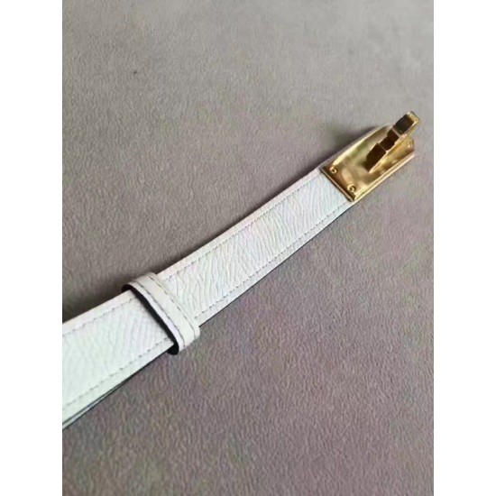 Replica Hermes Kelly Belt White Epsom Leather