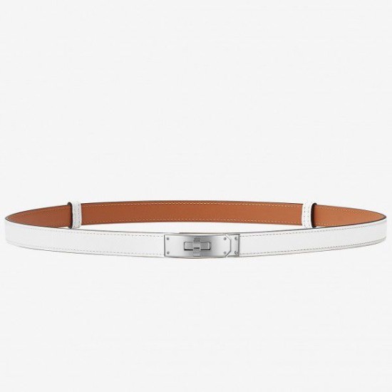 Replica Hermes Kelly Belt White Epsom Leather