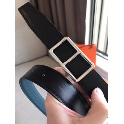 Replica Hermes Officier Reversible 38mm Belt Blue Clemence Leather