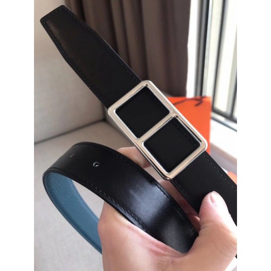 Replica Hermes Officier Reversible 38mm Belt Blue Clemence Leather Replica Hermes Officier Reversible 38mm Belt Blue Clemence Leather