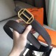 Replica Hermes Pad Reversible Belt Cafe Clemence Leather