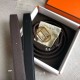 Replica Hermes Pad Reversible Belt Cafe Clemence Leather