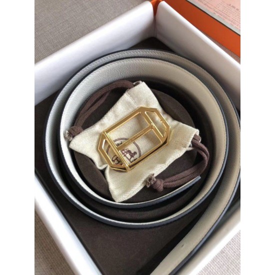 Replica Hermes Pad Reversible Belt Black/White Epsom Leather