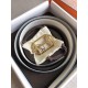 Replica Hermes Pad Reversible Belt Black/White Epsom Leather