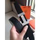 Fake Hermes Quizz 32mm Reversible Belt Blue Clemence Leather Replica