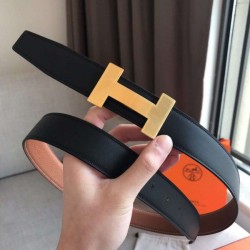 Replica Hermes Quizz 32mm Reversible Belt Brown Clemence Leather