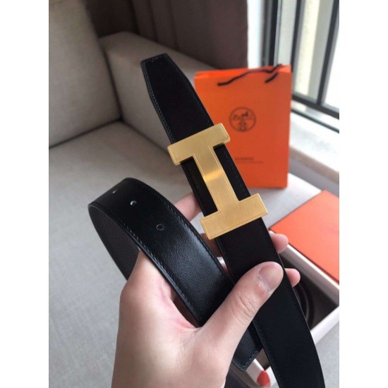 Fake Hermes Quizz 32mm Reversible Belt Cafe Clemence Leather Replica