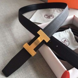 Fake Hermes Quizz 32mm Reversible Belt Cafe Clemence Leather Replica