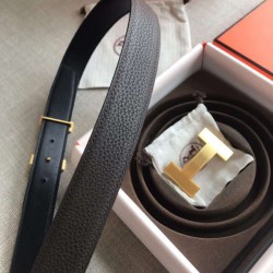 Fake Hermes Quizz 32mm Reversible Belt Cafe Clemence Leather Replica