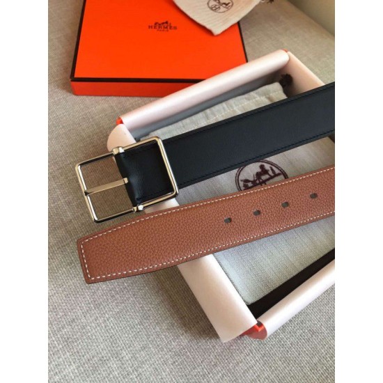 Replica Hermes Brown Saddle 38MM Reversible Belt