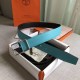 Replica Hermes Bleu Obscur Saddle 38MM Reversible Belt