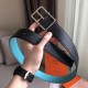 Replica Hermes Bleu Obscur Saddle 38MM Reversible Belt