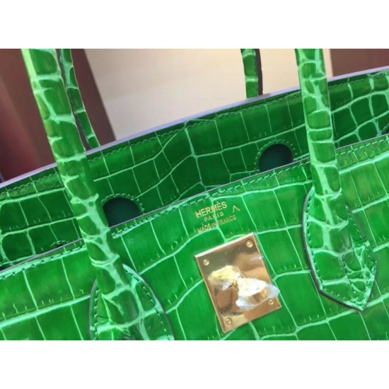 Fake Hermes Birkin 30cm 35cm Bag In Bamboo Crocodile Leather Replica