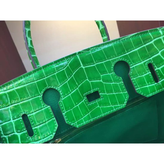 Fake Hermes Birkin 30cm 35cm Bag In Bamboo Crocodile Leather Replica