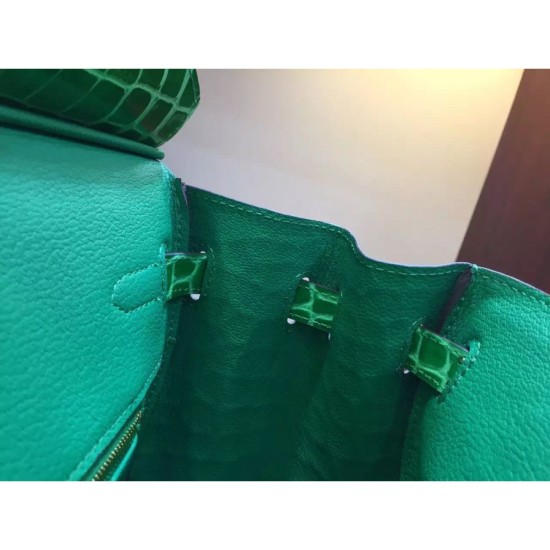 Fake Hermes Birkin 30cm 35cm Bag In Bamboo Crocodile Leather Replica