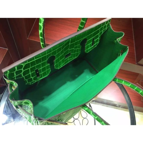 Fake Hermes Birkin 30cm 35cm Bag In Bamboo Crocodile Leather Replica
