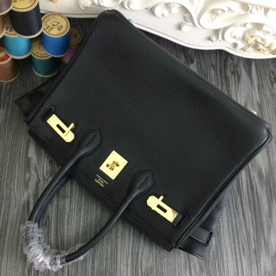 Replica Hermes Birkin 30cm 35cm Bag In Black Clemence Leather