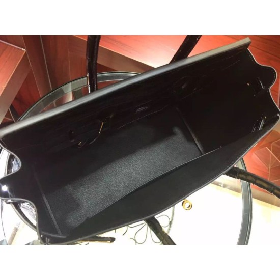 Replica Hermes Birkin 30cm 35cm Bag In Black Crocodile Leather