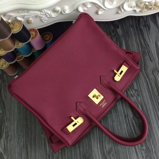 Replica Hermes Birkin 30cm 35cm Bag In Bordeaux Clemence Leather Replica Hermes Birkin 30cm 35cm Bag In Bordeaux Clemence Leather