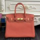 Fake Hermes Birkin 30cm 35cm Bag In Crevette Clemence Leather Replica