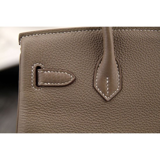 Replica Hermes Birkin 30cm 35cm Bag In Etoupe Clemence Leather