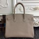 Fake Hermes Birkin 30cm 35cm Bag In Grey Clemence Leather Replica