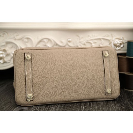 Fake Hermes Birkin 30cm 35cm Bag In Grey Clemence Leather Replica