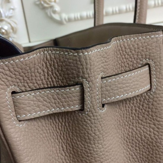 Fake Hermes Birkin 30cm 35cm Bag In Grey Clemence Leather Replica