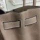Fake Hermes Birkin 30cm 35cm Bag In Grey Clemence Leather Replica