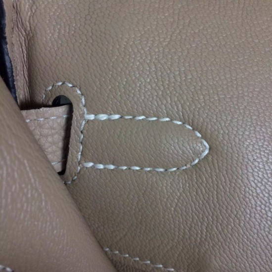 Fake Hermes Birkin 30cm 35cm Bag In Grey Clemence Leather Replica